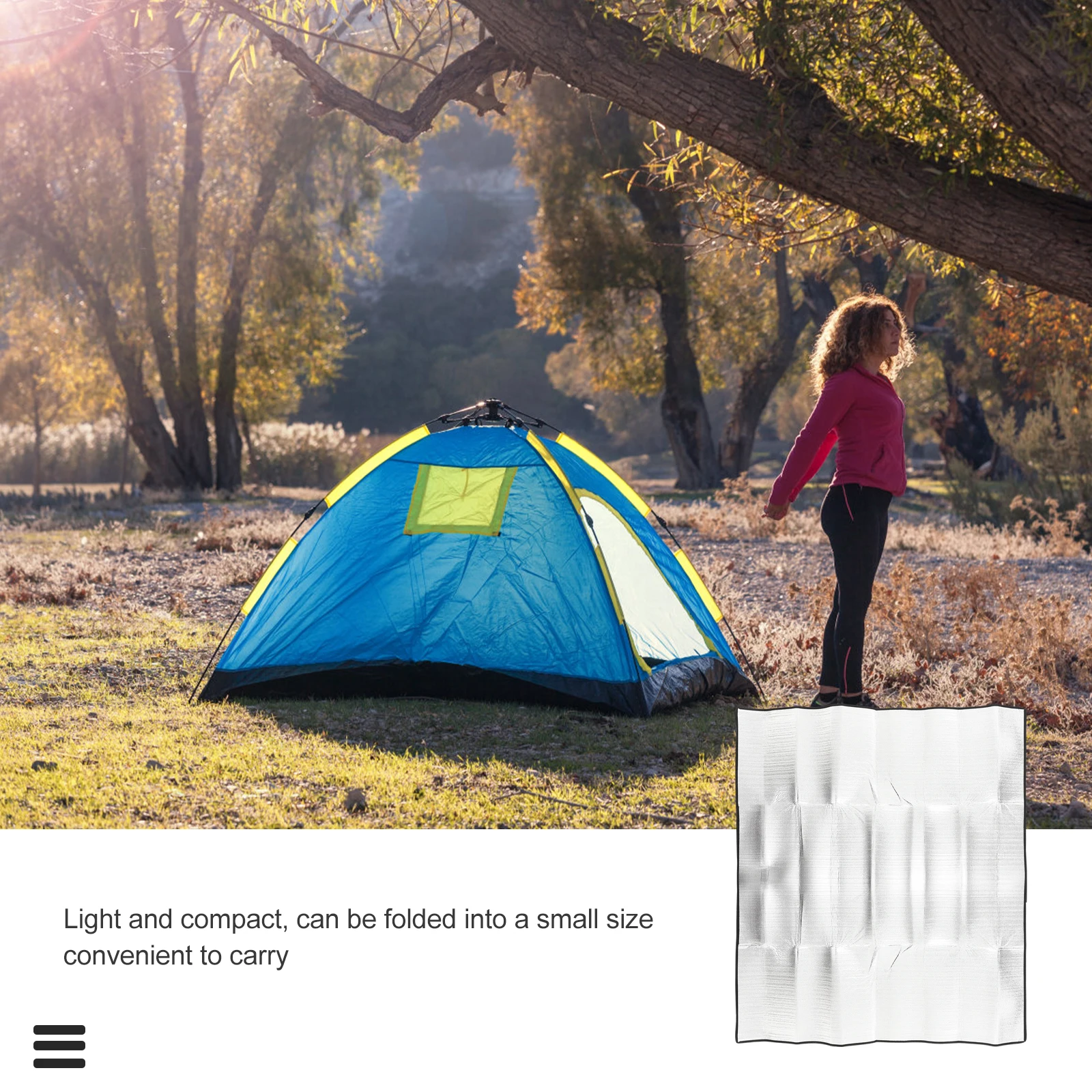 

Waterproof Aluminum Picnic Mat Outdoor Camping Beach Blanket Portable Hiking Festival Mat Travel Foldable Lightweight