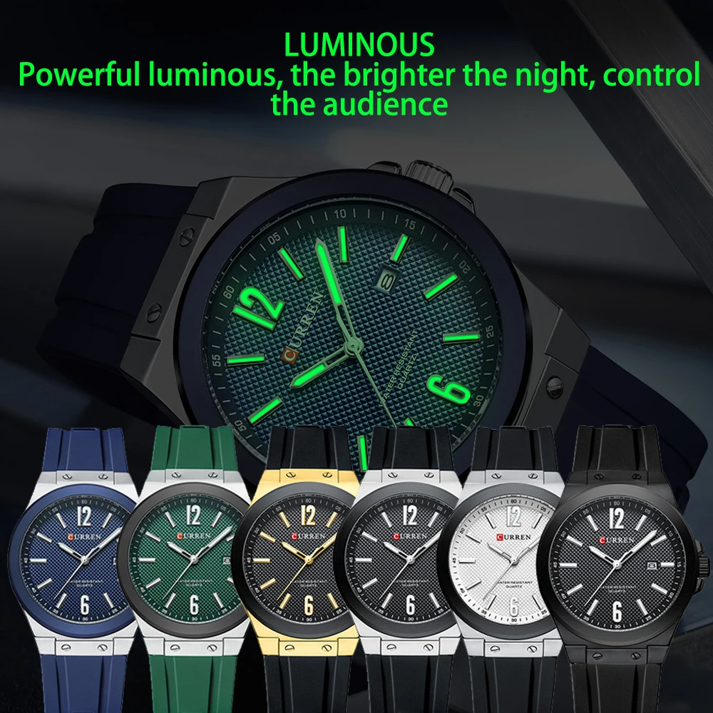 CURREN Brand Auto Date 100% Original  Watch Luminous Fashion Waterproof Business Watches reloj hombre