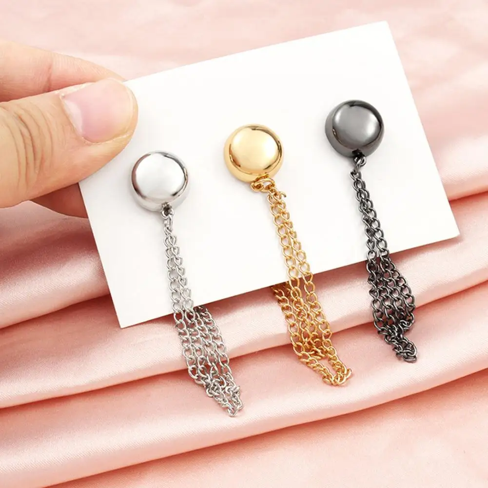 4 Pcs Magnetic Clothing Clips Multi-Function Pinless Brooch Shawl Clips Strong Magnetic Buckle with Chain Clothes Accessories