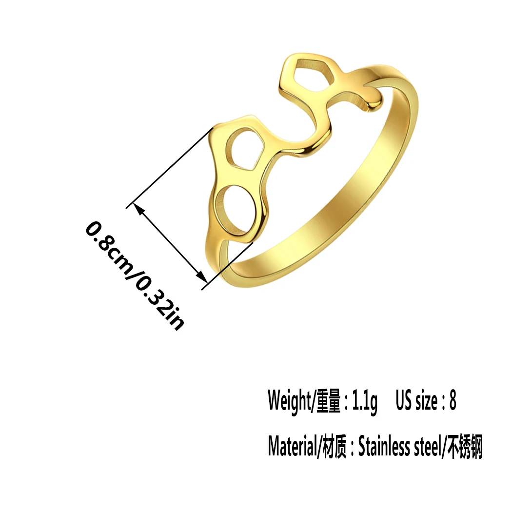 Kinitial Elements Science Serotonin Dopamine DNA Rings For Men Women Geometric Jewelry Stackable Ring