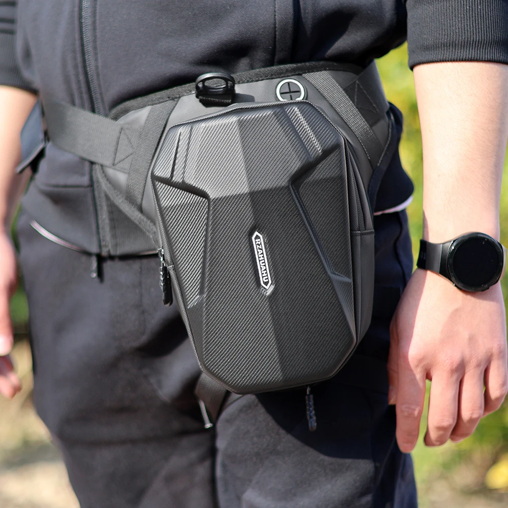 

Casual Waist Bag Hard Shell Motorbike Hip Bum Pack Bags Expandable Waterproof Mobile Phone Purse for Outdoor Riding Cycling