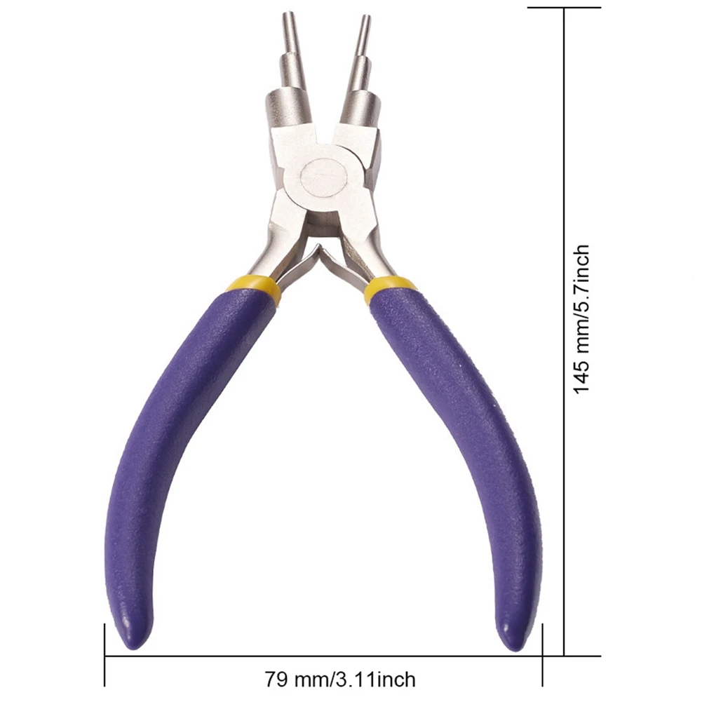 Aço Carbono Alicador Redondo Nariz, DIY, Níquel, Ferro, Ferramentas Manuais, Acessórios de Produção de Jóias, Seis Seção