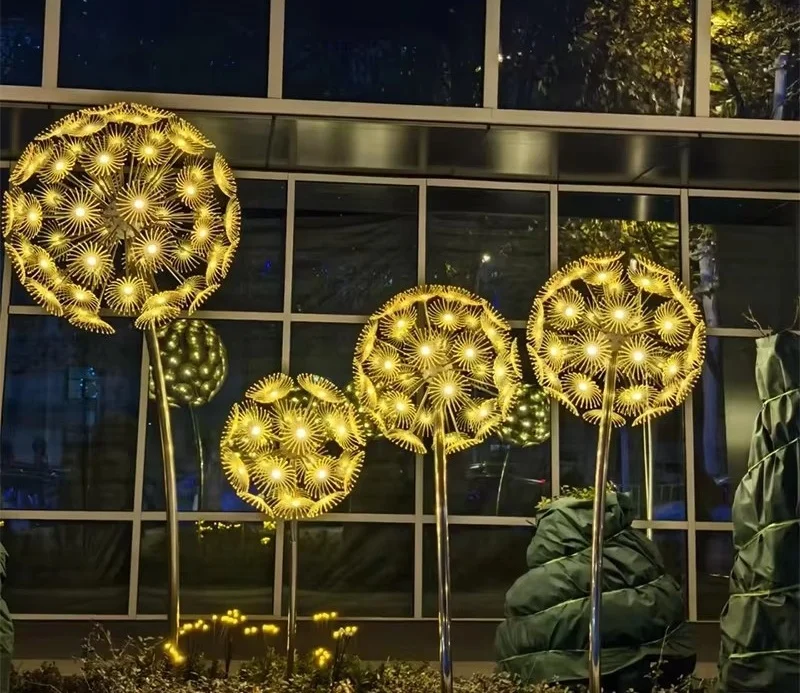 

Outdoor Christmas LED Metal Simulation Dandelion Lawn Floor Lamp Park Scenic Garden Courtyard Engineering Landscape Decoration