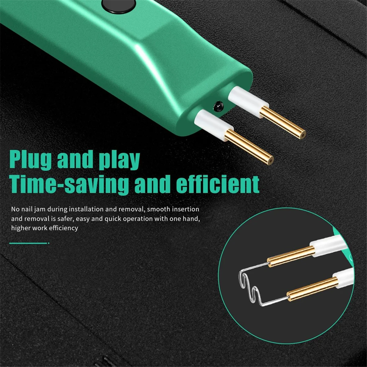 

ABNJ 2in1 Plastic Welder Kit 100W Portable MINI Hot Plastic Crack Repair Tool Repair of Automobile Bumper 200 Welding Nails,B