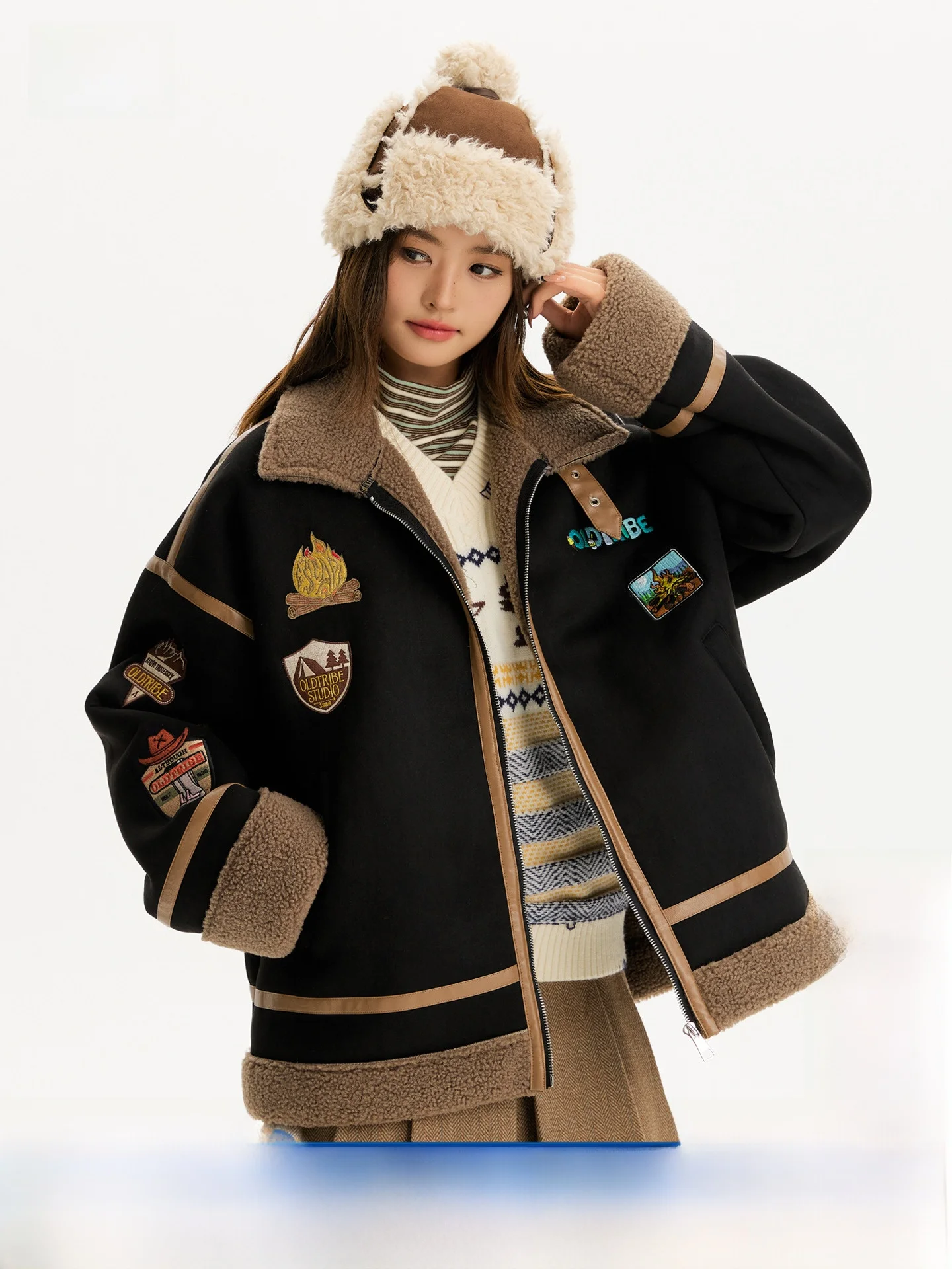 

TIRED, замшевое джатое хлопковое пальто из меха ягненка в американском стиле ретро, теплая уличная одежда для пар, свободная посадка, молодежная мода