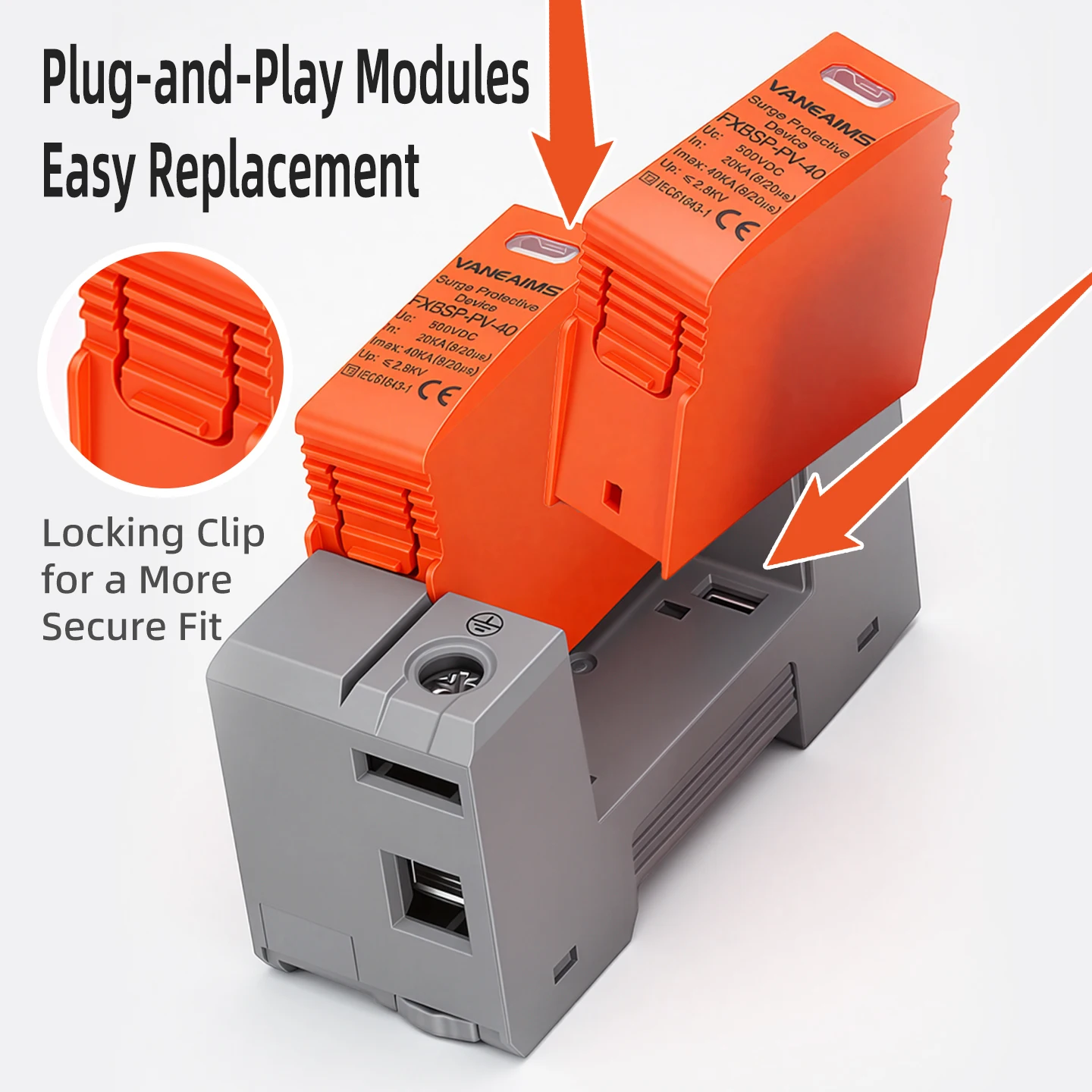 DC SPD 2P 3P 4P 500V/1000V/1500V House Lightning Surge Protector Protective Low Voltage Arrester Device AC275V/385V/420V 20~40KA