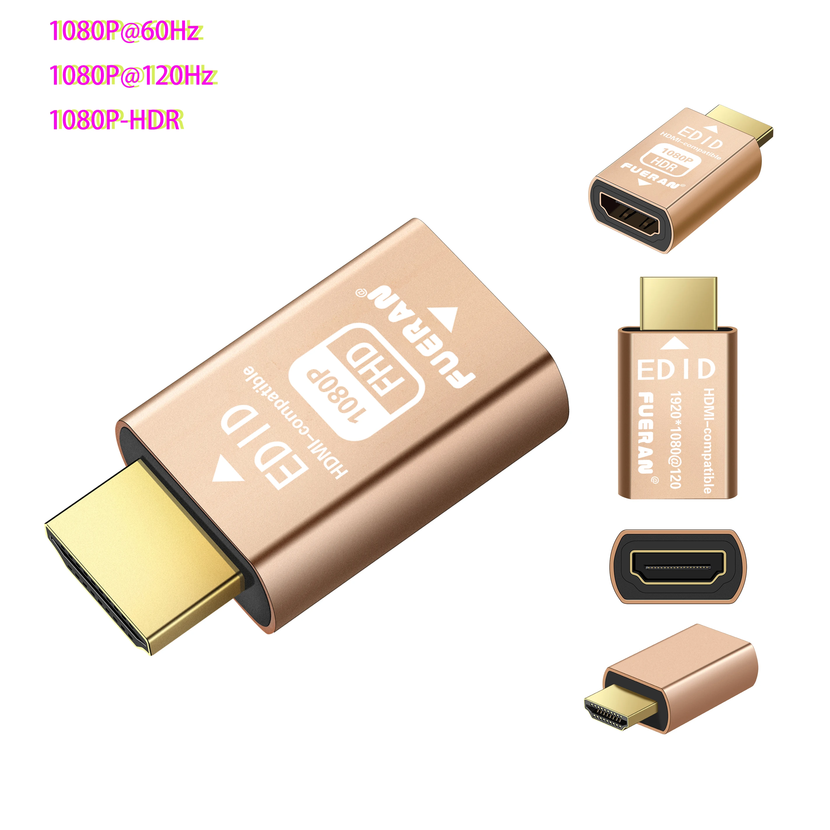 Emulator EDID FUERAN HDMI Pass-Through do użycia z rozdzielaczami, przełącznikami i przedłużaczami wideo (kompatybilny z systemami bez monitora) 1080P 4K-HDR — zdjęcie produktu 3