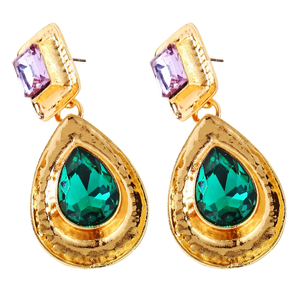 

Drop-Shaped Earrings Baroque Eardrop Waterdrop Zircon Earbob Court Style