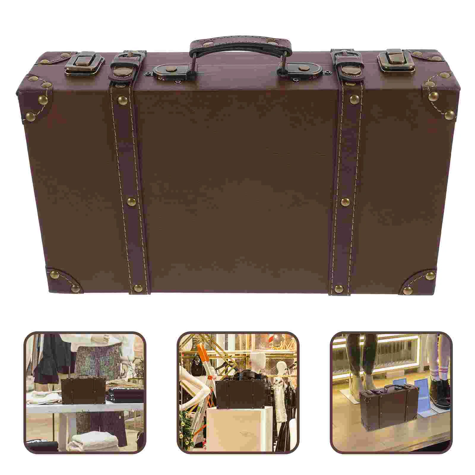 

Window Decorate Suitcase Travel Storage Trunks Vintage Wooden Decorative