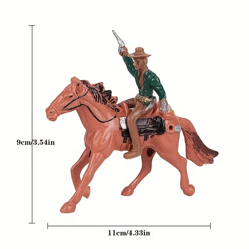 4pcs Riding Doll Model Western Cowboy, Indian Sand Table Ancient Figures Collection Toys, Ornaments, Novelty Gifts