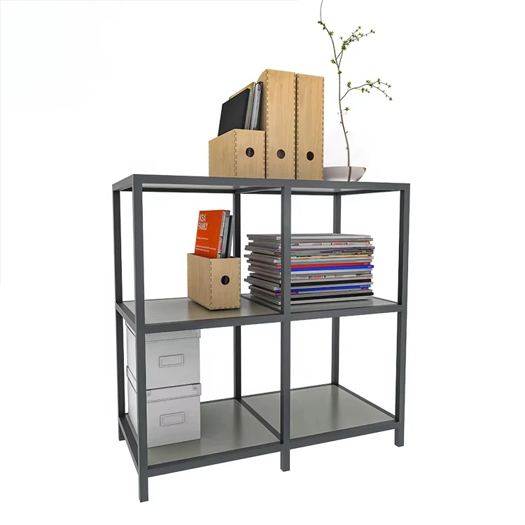 Industrial retro three-story bookcase with storage racks, ideal for home office furniture and bookshelves