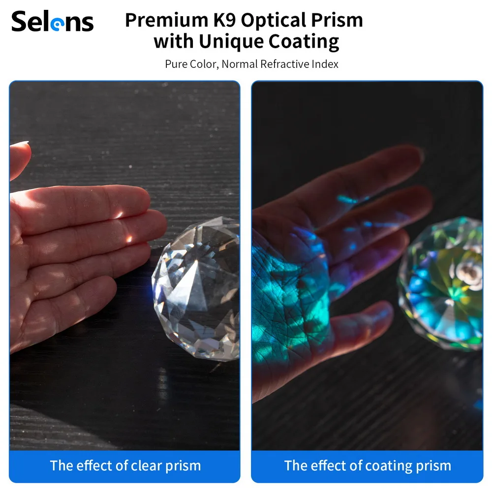 Selens Photography Prism with 1/4''  Photography Crystal Ball Optical Glass Magic Photo Studio Kits Photography Accessory Props