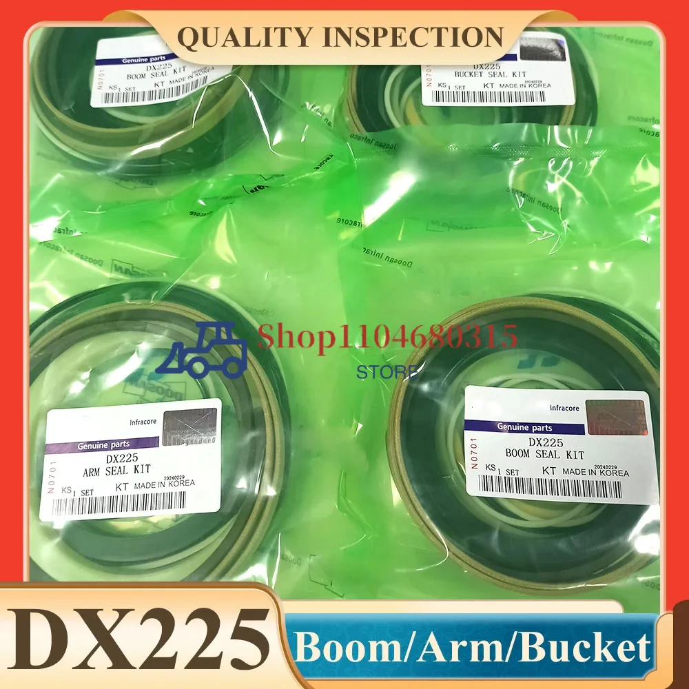 

DX225 Boom Arm Bucket Seal Kit for Excavator Hydraulic Cylinder Oil Seal Repair Kit