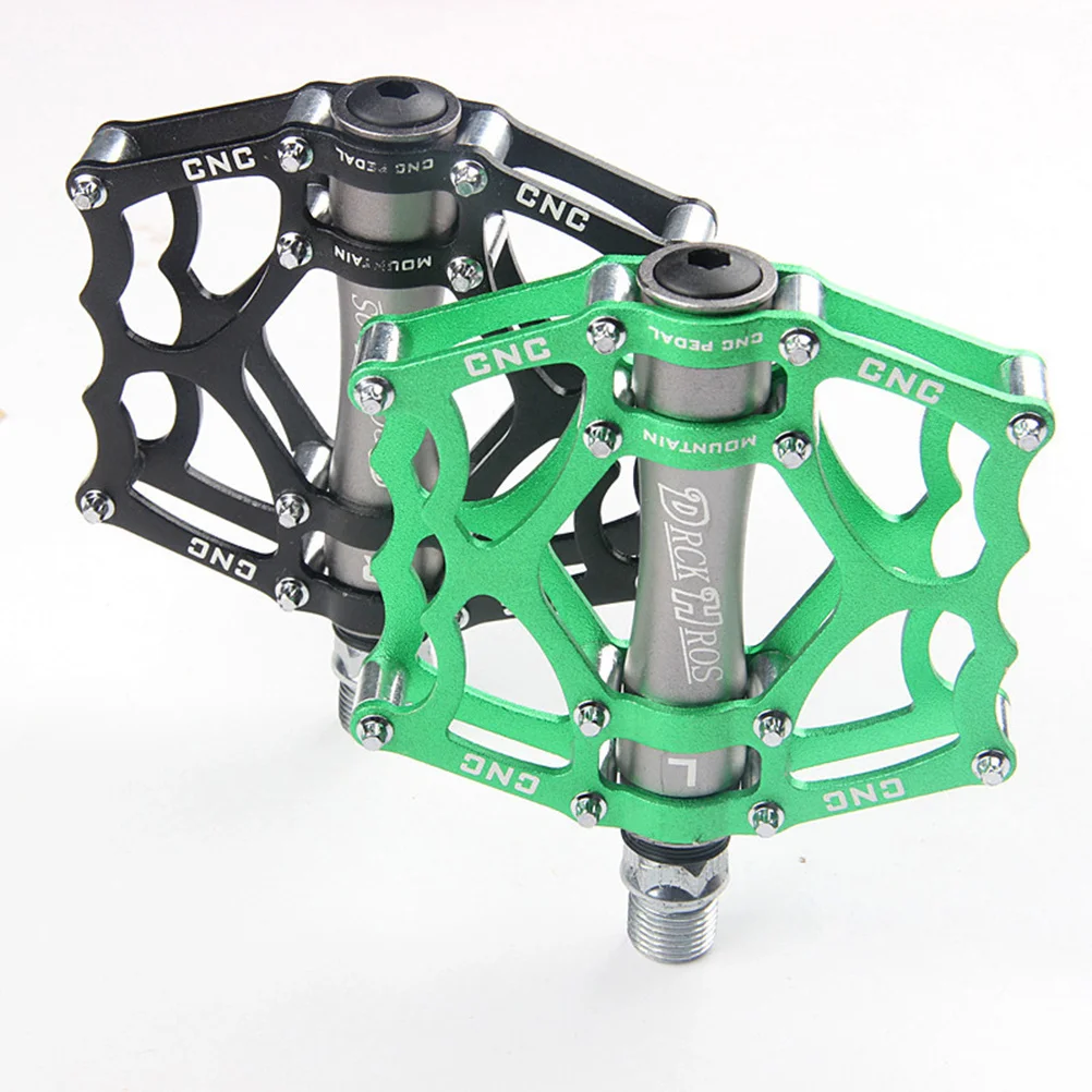 1Pair Aluminum Alloy Cycling Bike Pedals Ultralight Cnc Cut Waterproof Bearing Sealed Rubber Ring Anti-Slip Rivets Mountain
