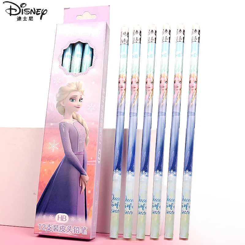 12 Stuks Disney Potlood Spider-Man Briefpapier Kapitein Amerika Potlood Set Elsa Mooie Lotso Schoolbenodigdheden Hb Potlood Vakantie Geschenken