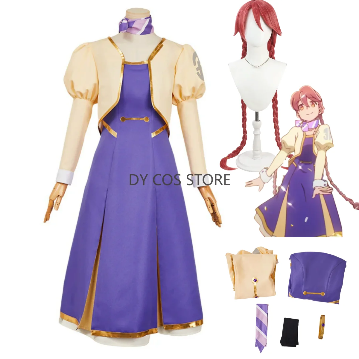 

Anime Apocalypse Hotel Hotel Yachiyo Cosplay Costume A Galaxy Tower Hotel's Acting Manager Robot Wig Dress Coat Woman Cute Suit