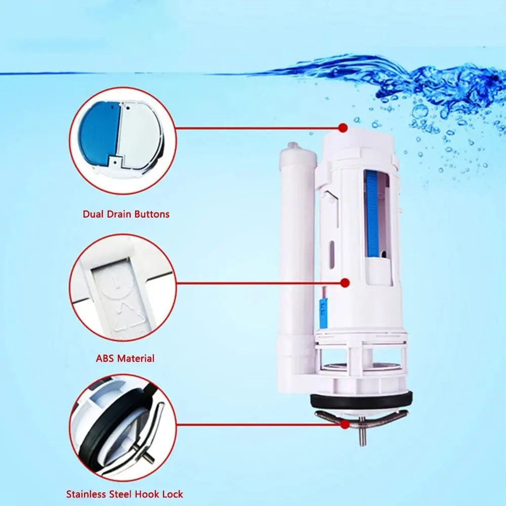 Leak-proof Water Outlet Valve Filtration Dual Flush Fill Water Tank Plastic Adjustable One Piece Toilet Drain Valve Bathroom