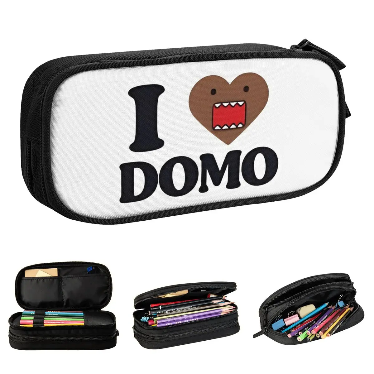 الإبداعية أنا أحب كون DJ مقلمة مقلمة حامل قلم أطفال حقيبة تخزين كبيرة الطلاب مدرسة هدية الملحقات