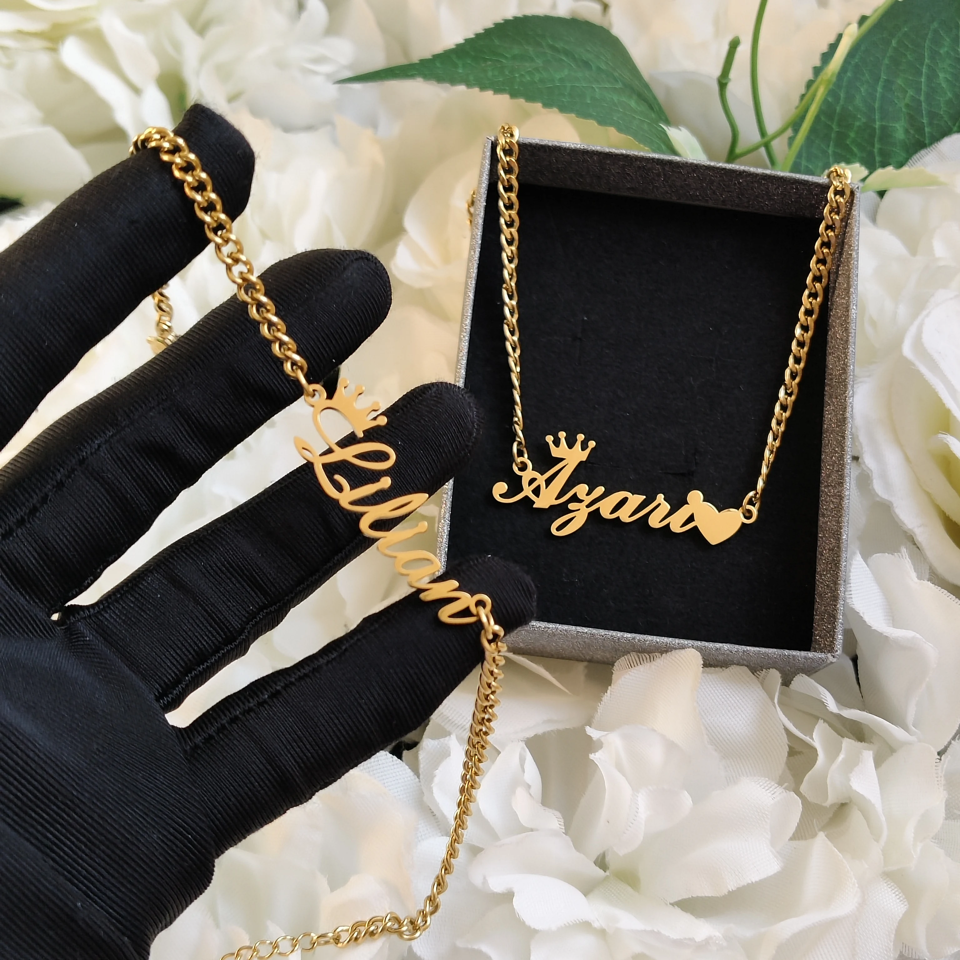 DHQH 2025 New Wholesale Personalized Letter Necklace Bracelet Set Customized Name Set Birthday Gift Manufacturer Direct Sales