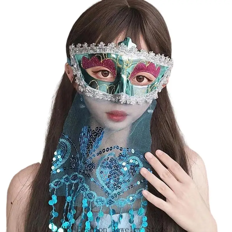 

D0UB Маскарадная маска Хэллоуин Бальная маска Рождественский костюм Вечеринка Маска для женщин Маска Марди Гра Маска для глаз с