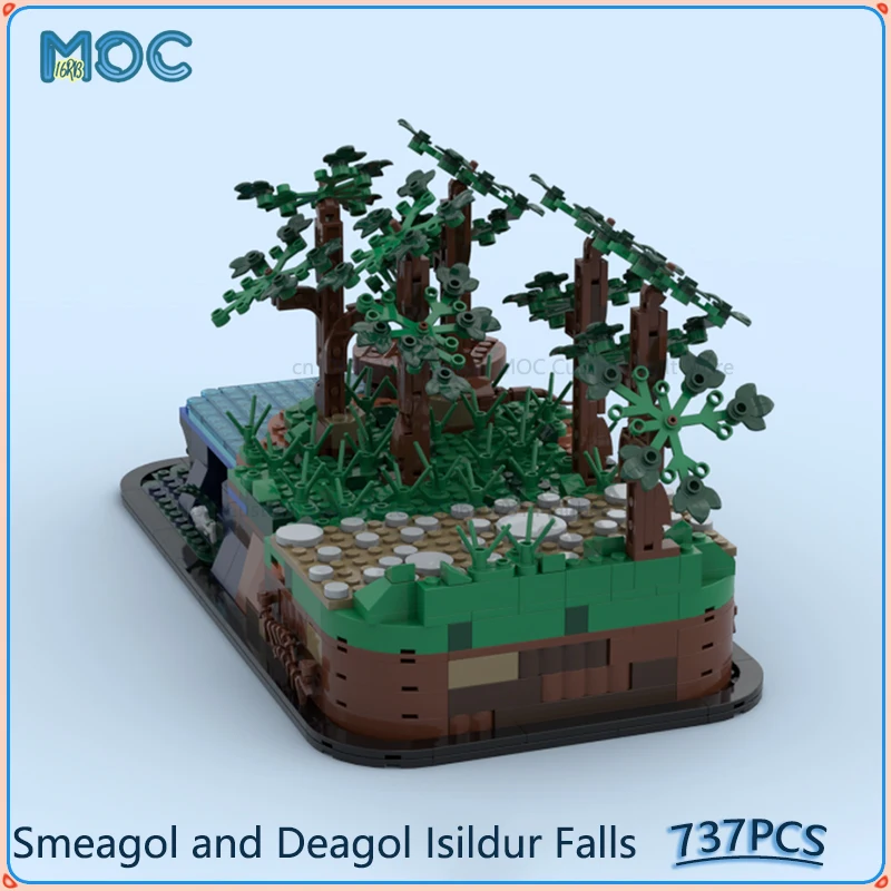 スメアゴルとディーゴル イシルドゥル滝アップグレード MOC ビルディングブロック DIY 組み立てレンガスタッキングリングコレクションおもちゃギフト 737 個