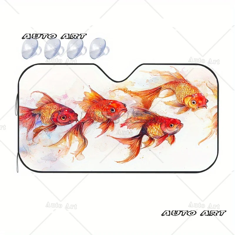 

Goldfish Car Sunshade Colorful Koi Fish Windshield Sunshade Car Front Window Visor Sunshade Accessories Covers