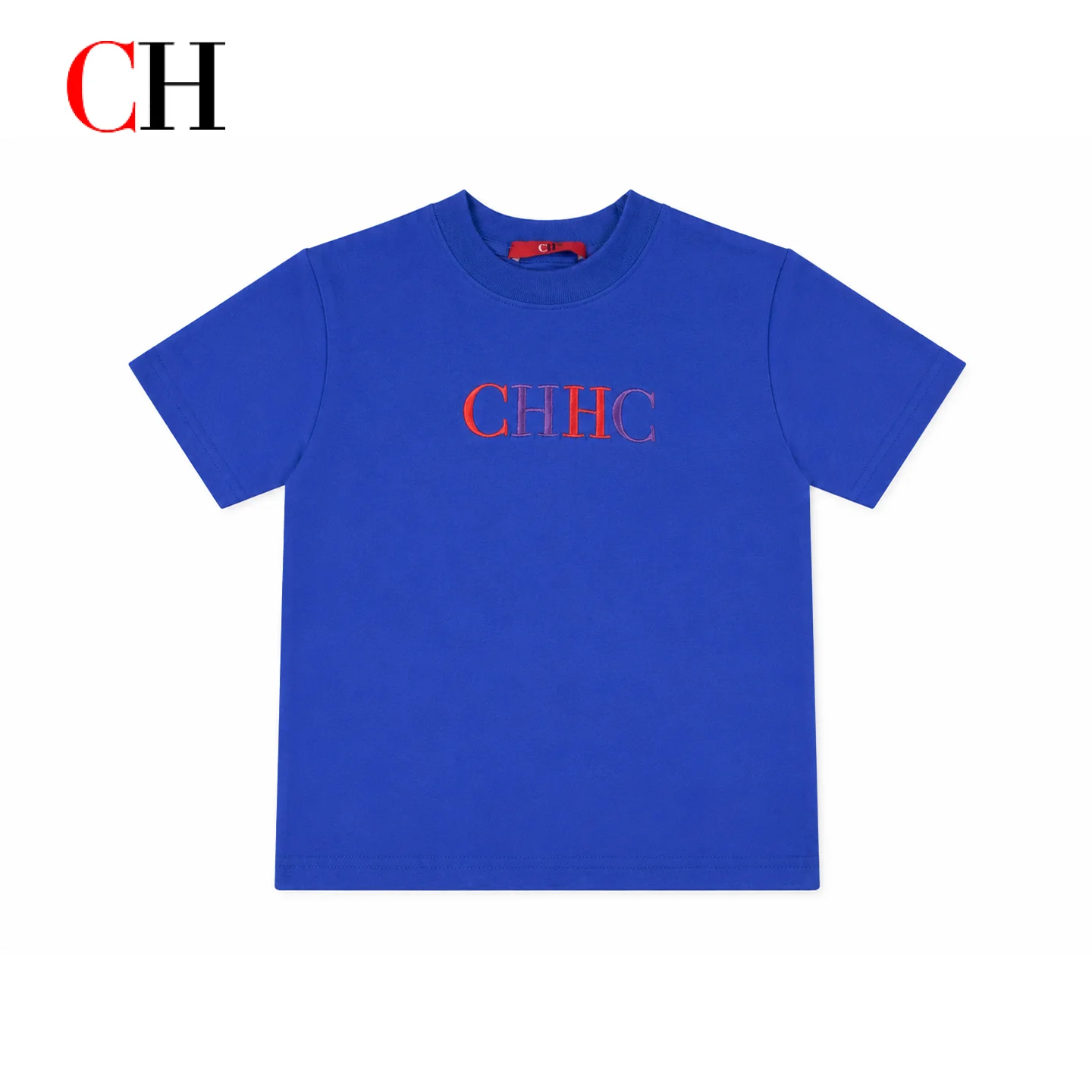 CH Brand Children's T-shirts Short-sleeved Round Neck With Letter Embroidery Casual Style Basic Design Soft Comfortabl