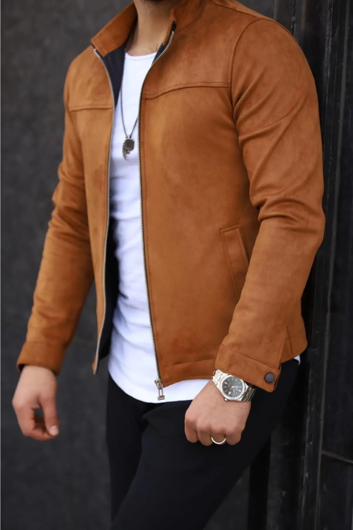 Male Tan Suede Jacket