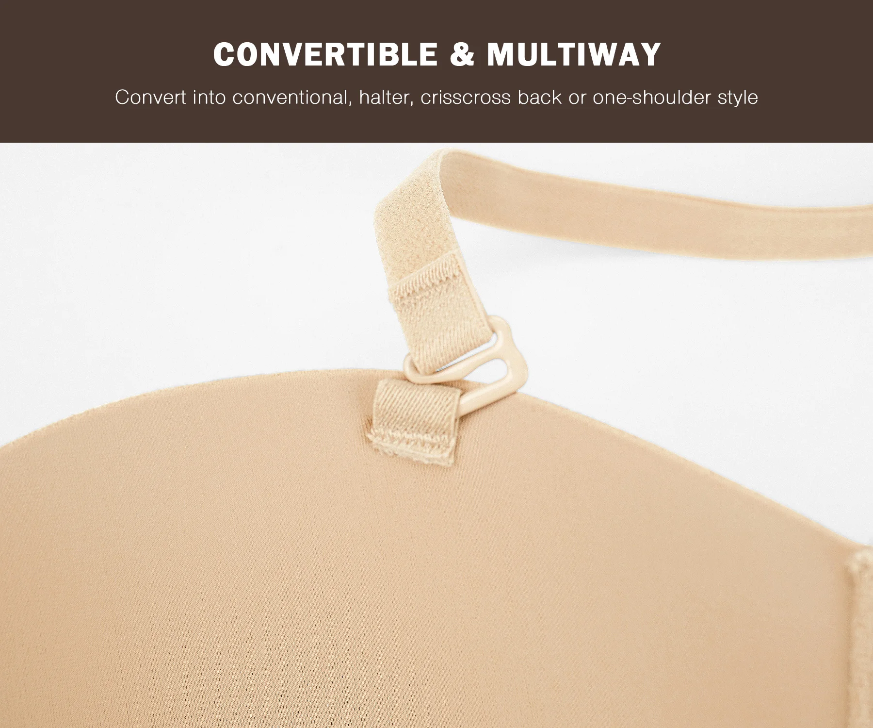 Women Push Up Strapless  Seamless Bra Halter No Show Convertible Underwired Support