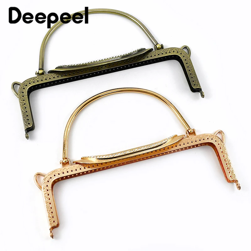 

1/2Pcs Deepeel 22cm Metal Embossed Handle Handbag Purse Frame Handmade Bags Kiss Clasp Sewing Brackets Hardware Accessories