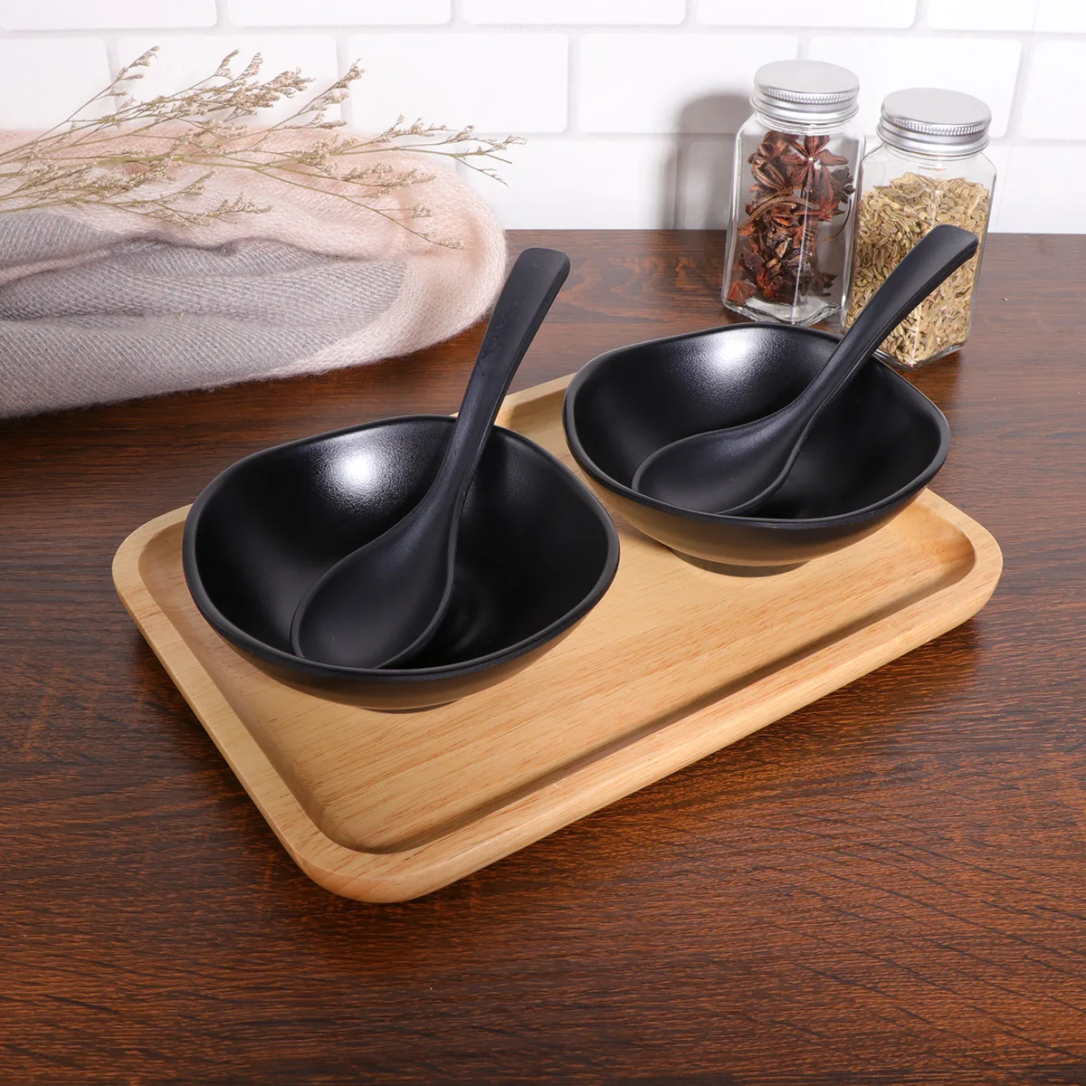 

2PCS Melamine Sauce Dishes Seasoning Bowls Kitchen Restaurant Flavor Trifle Dipping Sauces Mustard Soy Home Catering