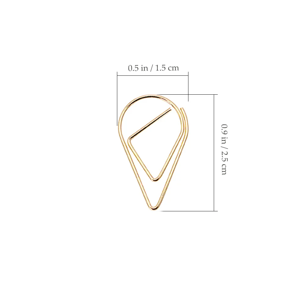 50 Pcs Paper Clip Practical Clips Innovative Large Medium Size Small Water Drop Colored Paperclip Metal