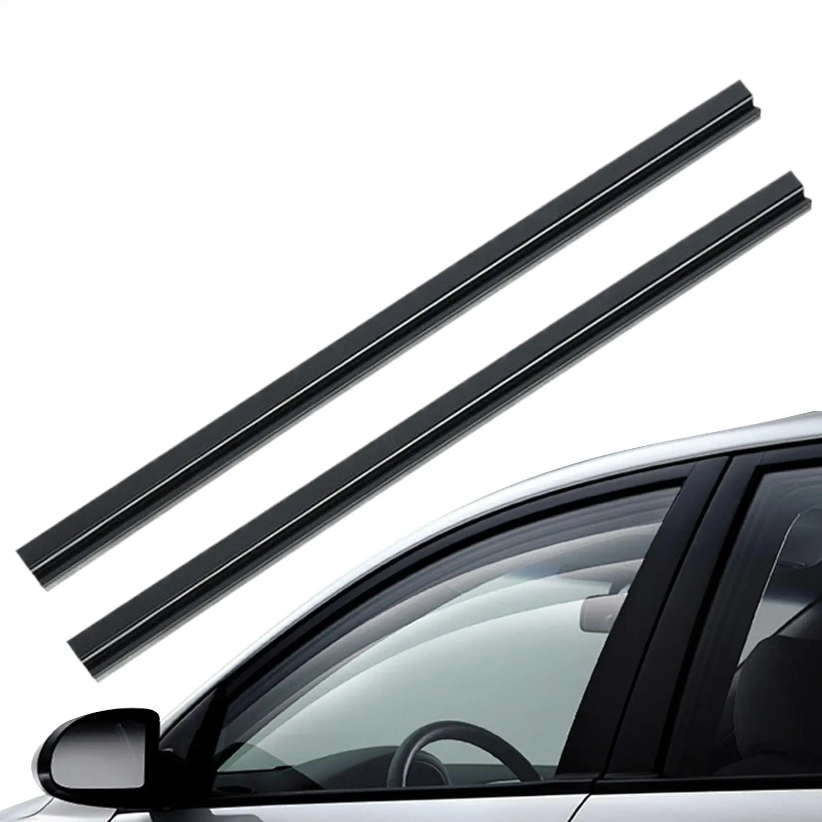

Car Wiper For Window Rubber Side Window Wipers For Car Easy Installation Cleaner Aid Quiet Automotive Maintenance Accessory For