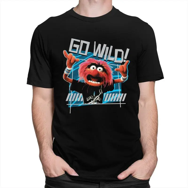 Custom Mens Muppets Animal Go Wild T Shirts Short Sleeve Cotton Tshirts Handsome T-shirt Casual Anime Cartoon Tee Tops Plus Size