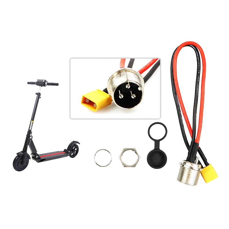 

Universal 3 Pin Charging Port Cable For M4 Pro Electric Scooter Dustproof Flexible XT-60 Male Plug Connector