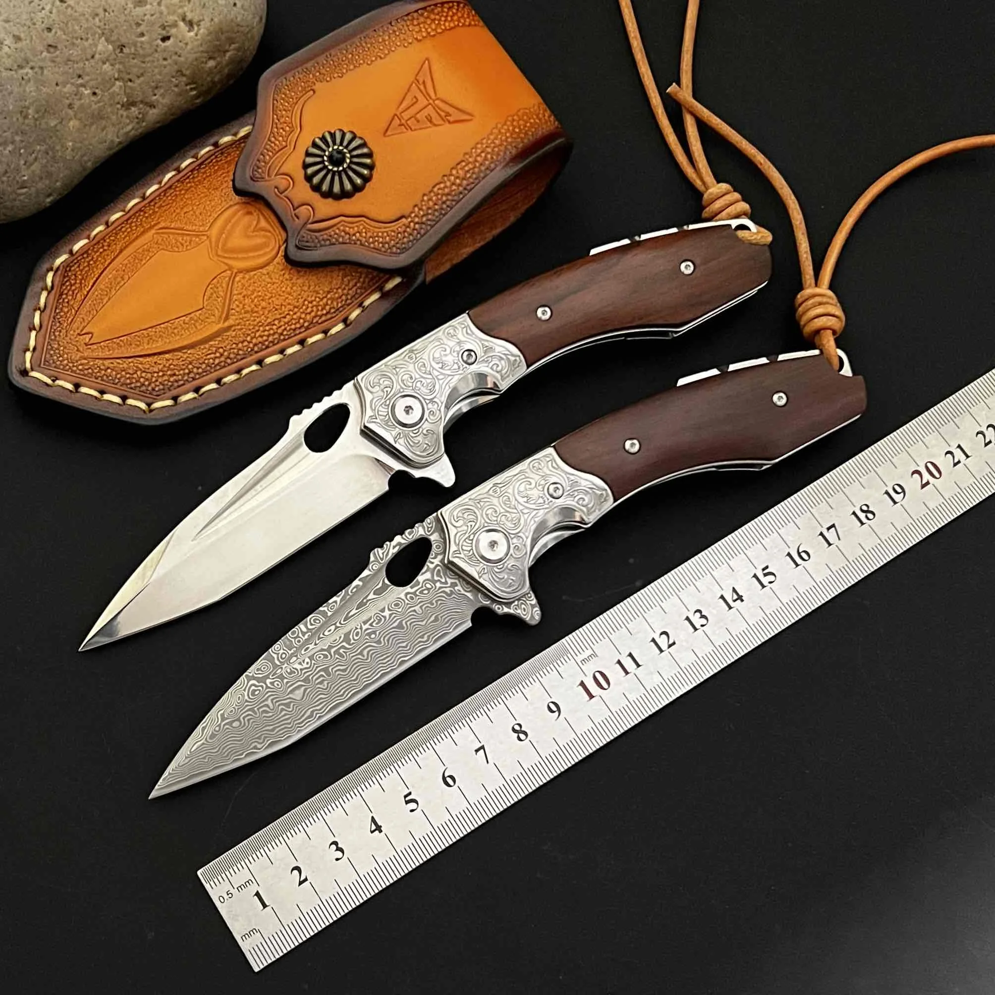 

M390 and Damascus Steel VG10 High Hardness Sharp Folding Knife Outdoor Camping Survival Self Defense Portable Tool