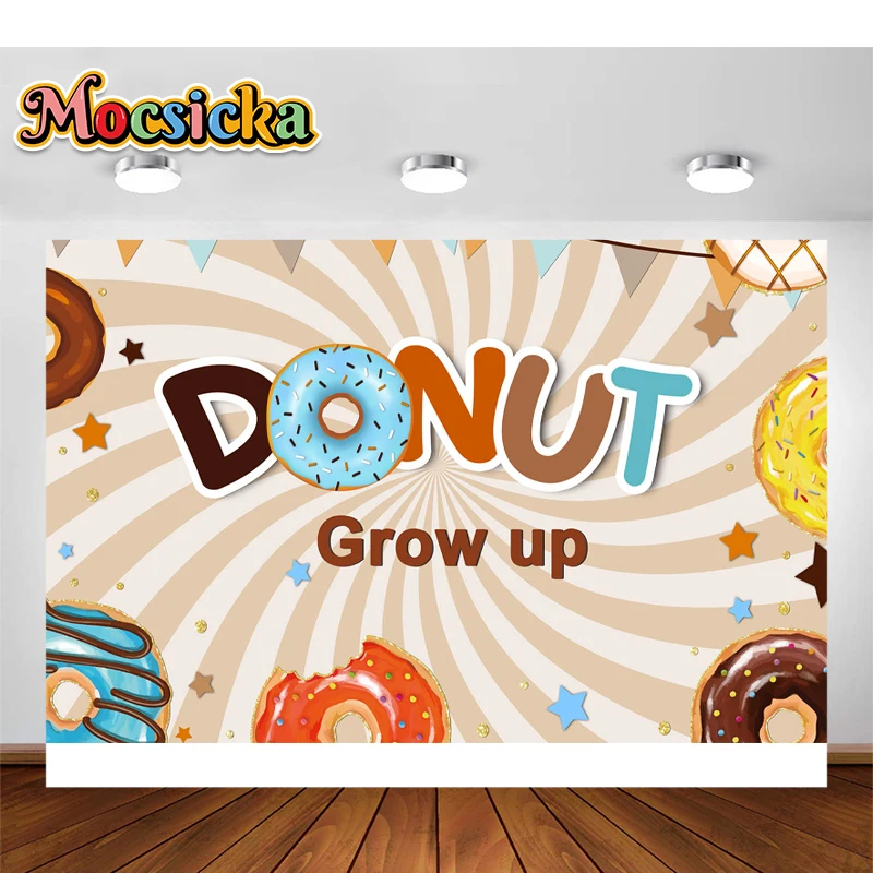 

Donut Sweet Birthday Poster Backdrop Girl Candy 1st Birthday Party Photography Background Dessert Table Decor Banner Wall