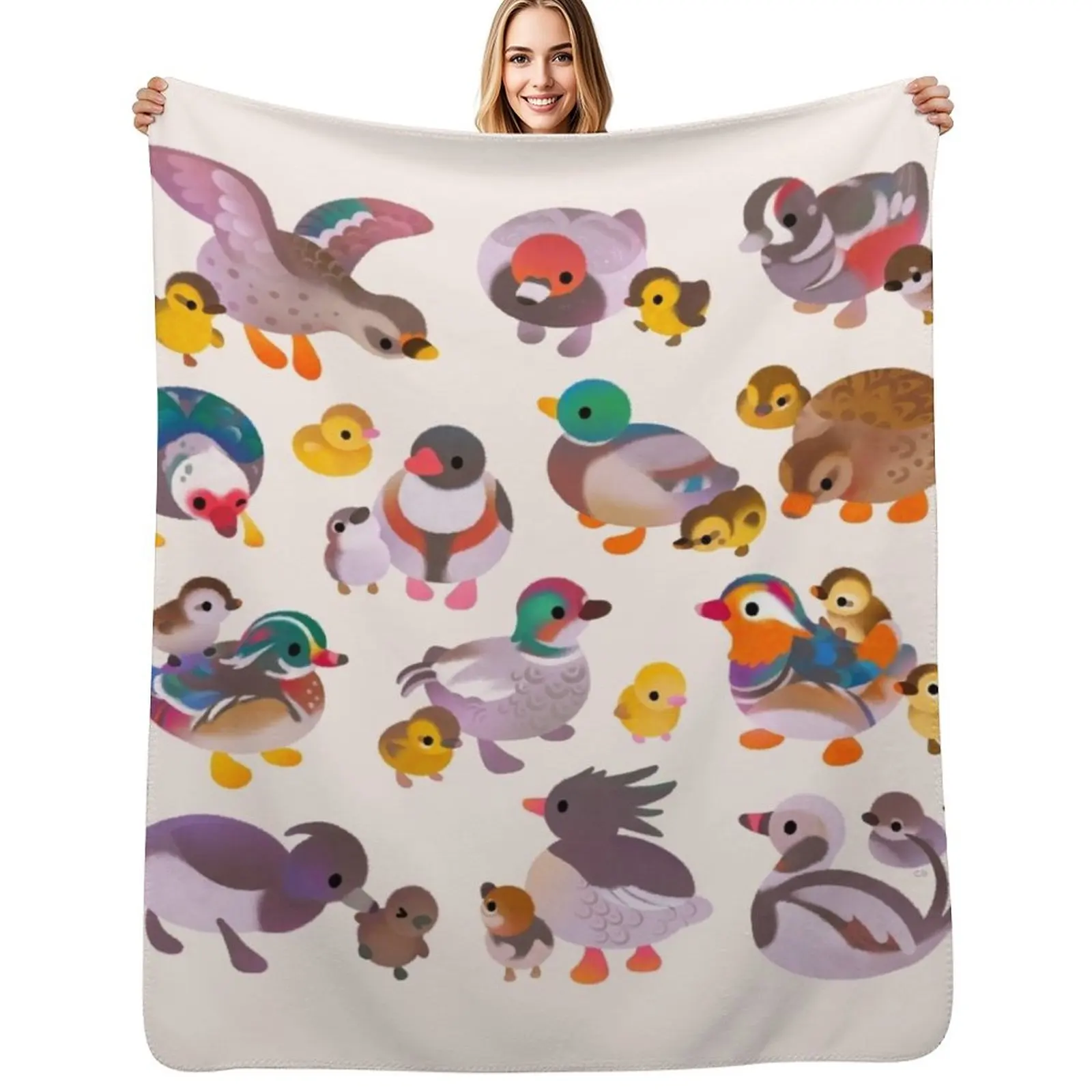 

Duck and Duckling Throw Blanket Stain Resistant Cozy Warm Blanket