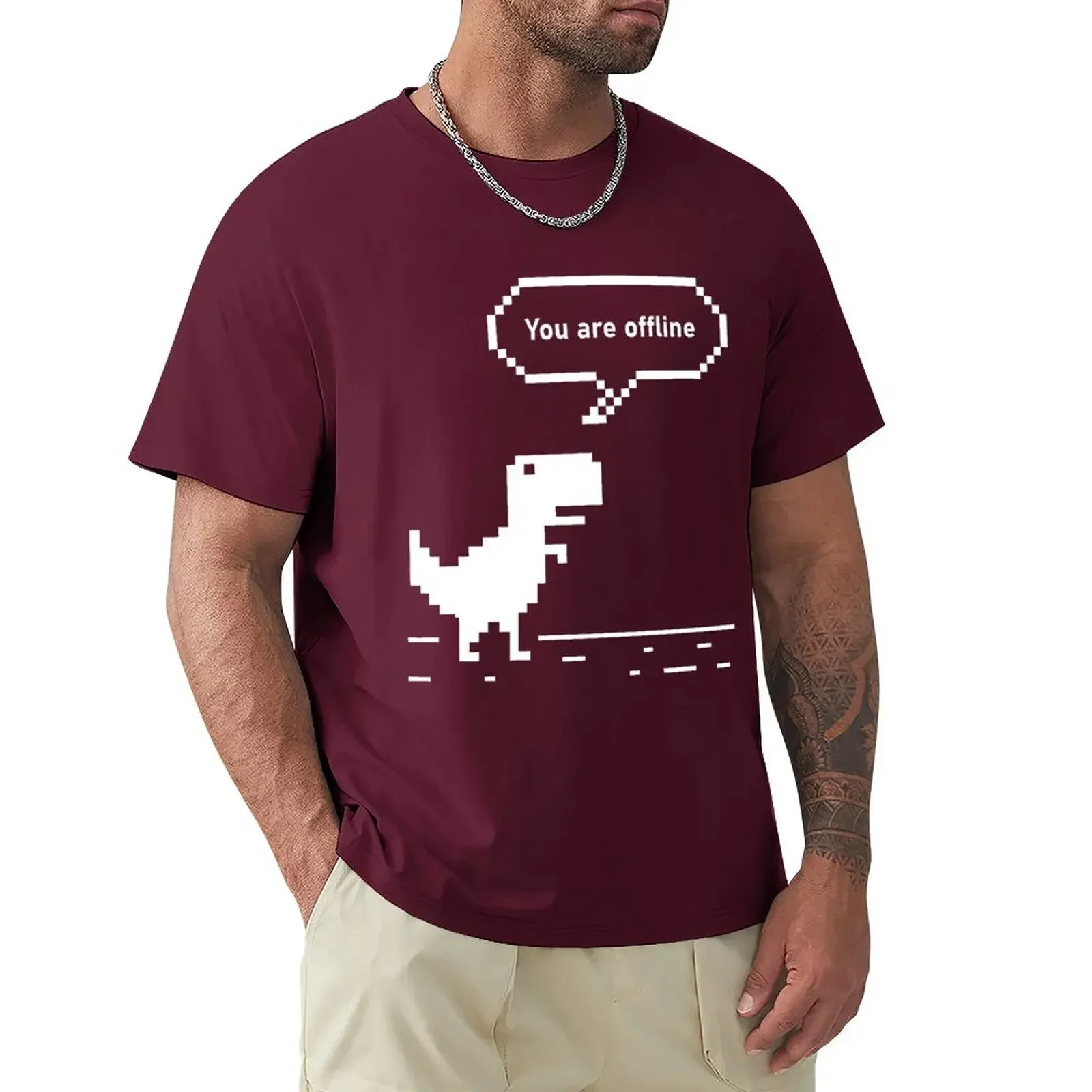 Christmas Gift Thanksgiving Gift T-Shirt You are Offline Chrome Dinosaur 8 bit Dinosaur Chrome Developer Masks Stickers T Shirts