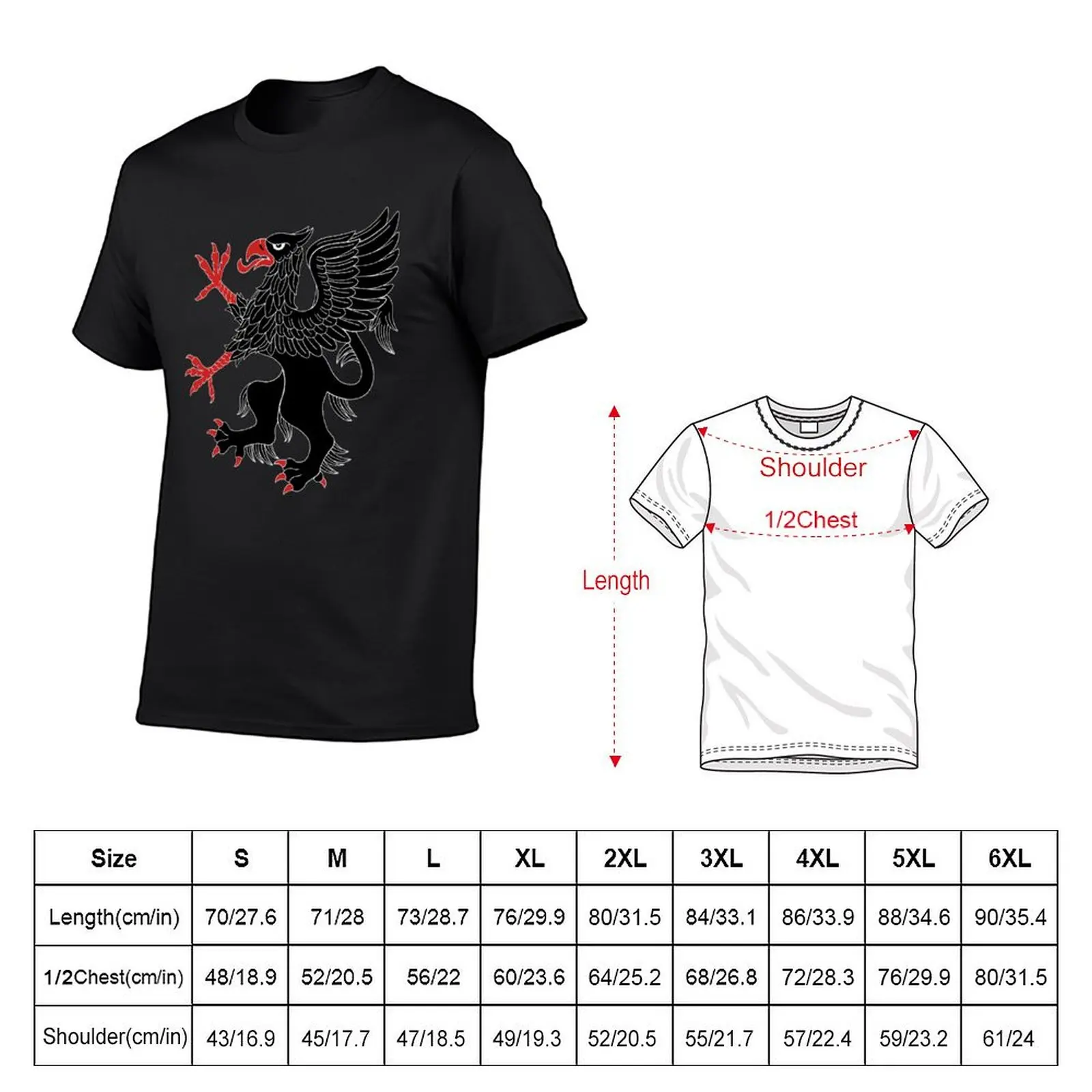 Black Griffin T-Shirt man clothes blanks customs design your own customs mens clothing