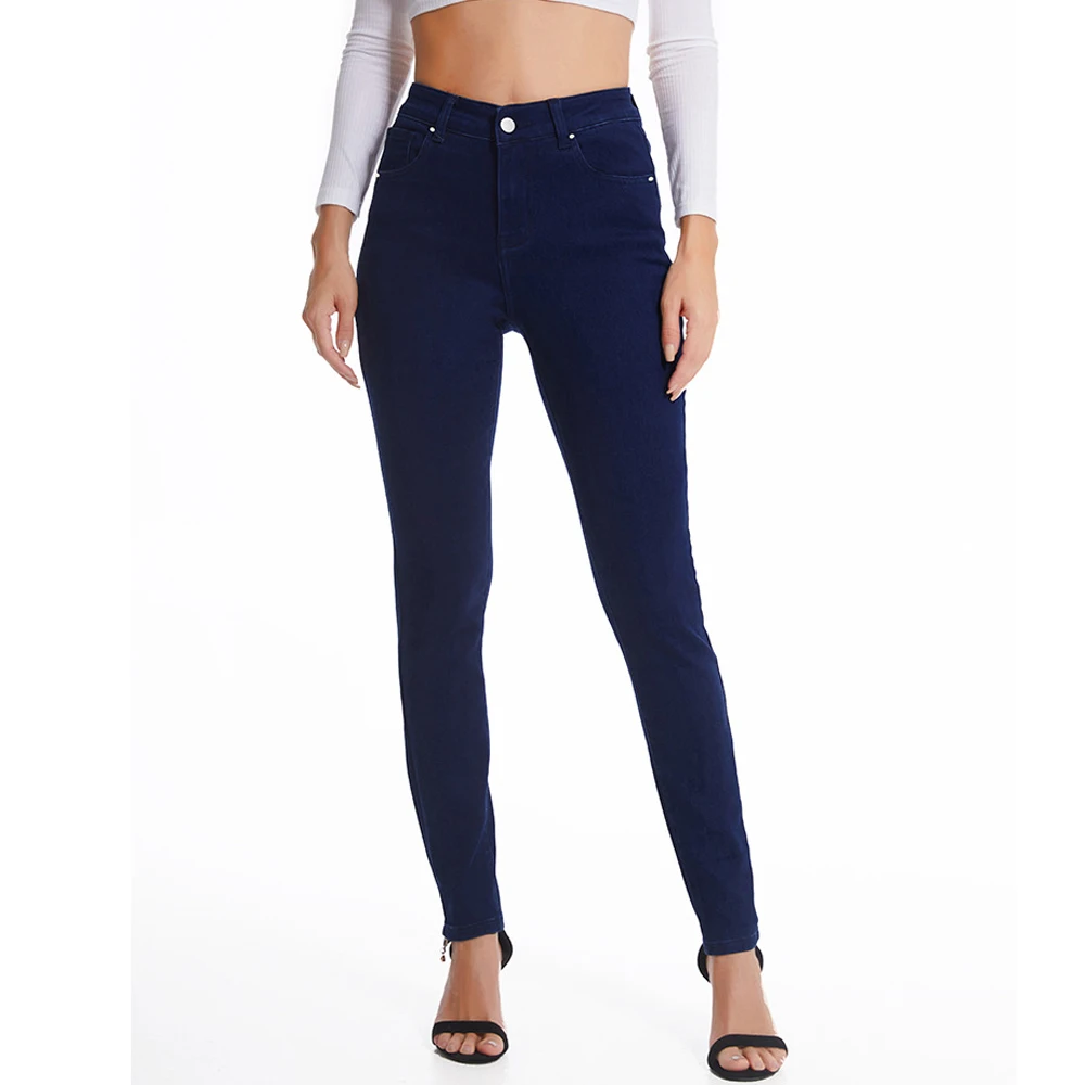 High Waist Stretch Skinny Jeans Women Slim Pencil Pants Capri Denim Trousers Elastic Boyfriend Large 5xl 4xl Dark Blue Plussize