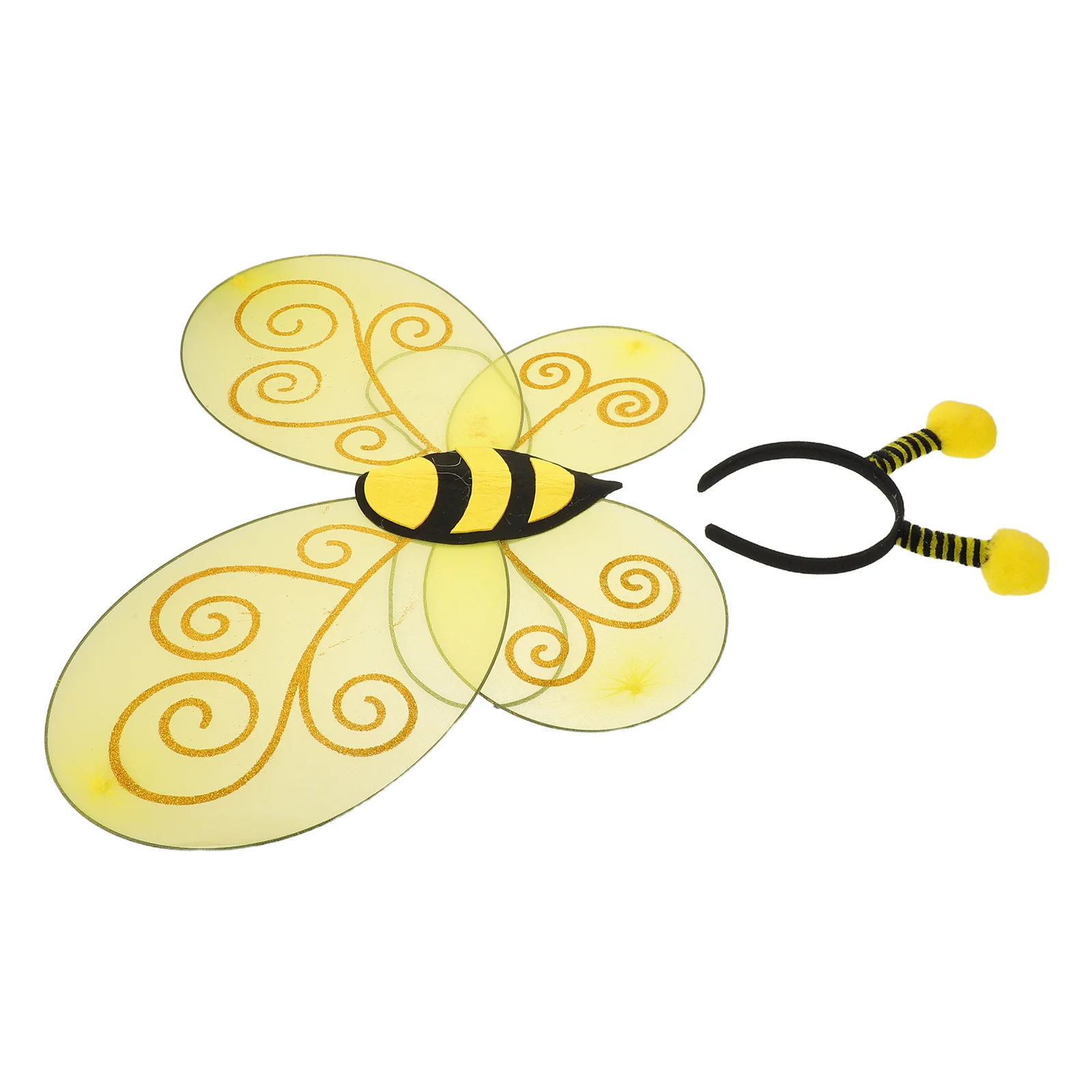 1 ชุดเครื่องแต่งกายคอสเพลย์ผึ้ง - ปีกผึ้งที่เหมือนจริงพร้อมที่คาดผมแบบเสาอากาศ - ชุดเล่นบทบาทน้ำหนักเบาสำหรับ - วันหยุด