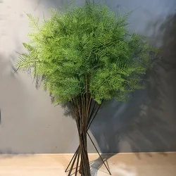 86cm Artificial Flower Asparagus Fern wedding Home Flower Art Green Plant Potted Fern Photography Props Planted Leaves