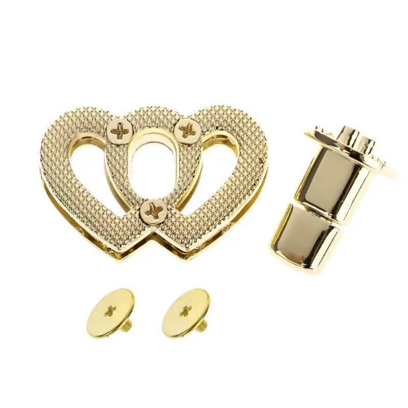 Metal Heart Clasp Buckles Turn Lock Twist Locks For Handbag Bag Purse Craft DIY