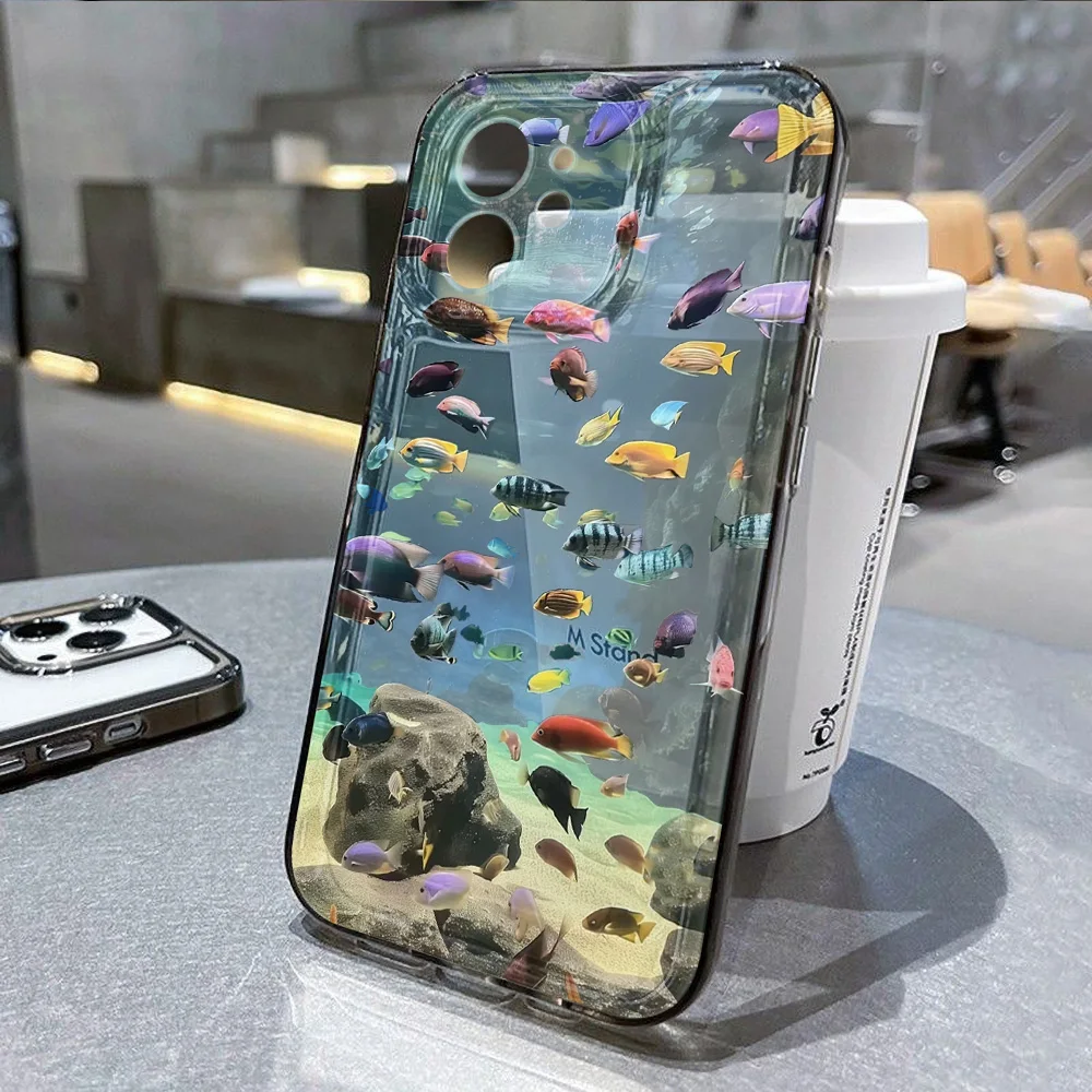 Soft TPU Silicone Case For iPhone 16 Pro Max 11 12 13 14 15 Pro Max 7 8 16 Plus XR XS X SE 2022 Ocean Animals Plant Phone Cover