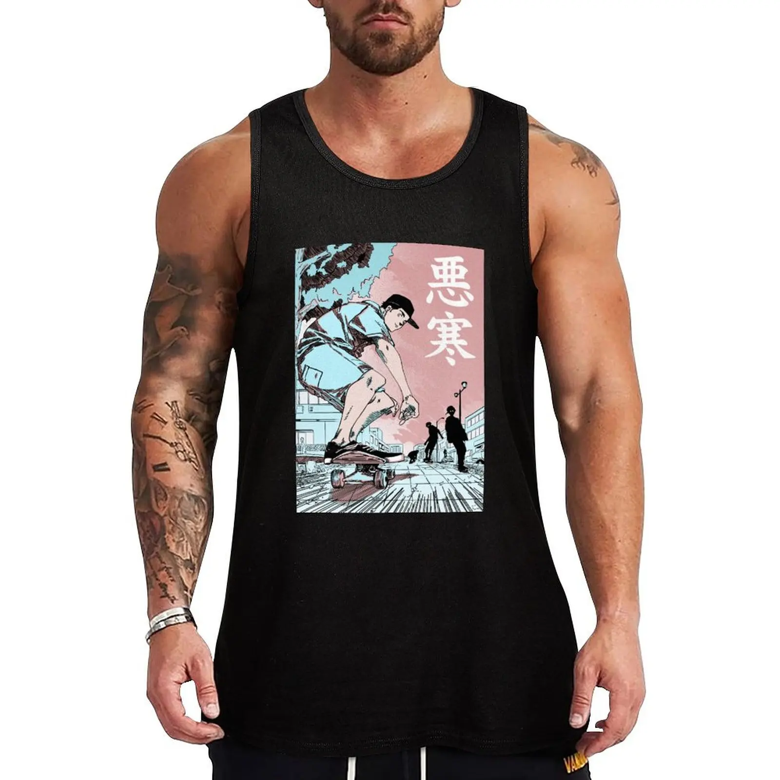 Chill Lofi Skate Tank Top fashion 2024 man Men's singlets gym t-shirts