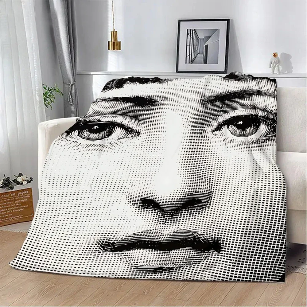 Art The Face Printed Blanket Picnic Blankets Warm Blanket Soft and Comfortable Blanket Home Travel F-Fornasetties Birthday Gift