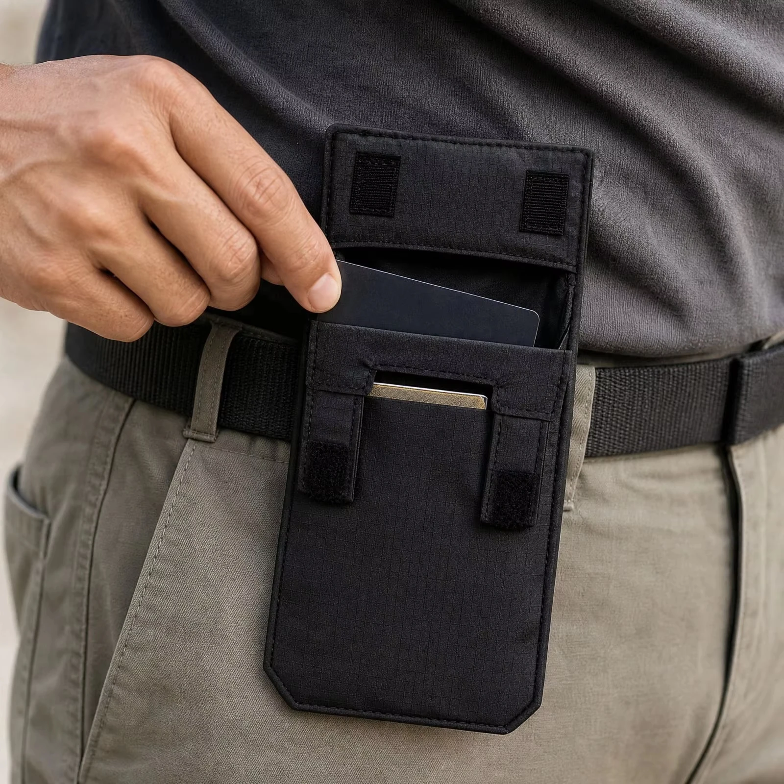 Multifunktionale Gürteltasche, Diebstahlsicherer Gürtel, Hängetasche, tragbare, versteckte Sicherheitstasche für Reisen, zum Aufbewahren von Reisepass, Bargeld und Telefon. – Detail 2