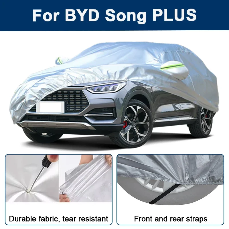 

Outdoor Full Car Cover For BYD Song PLUS with Reflective Strips Waterproof Snowproof Dustproof UV Protection Auto Accessories