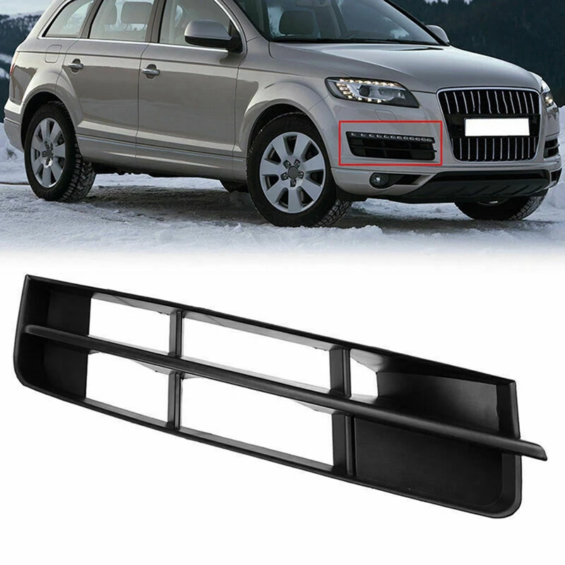 Bumper Grille For- Q7 2010-2014 Passenger Side Textured Black Plastic 4L0807682B